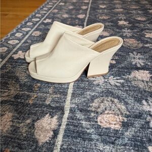 Bottega Veneta Nappa Stack Mule Sandal in Sea Salt